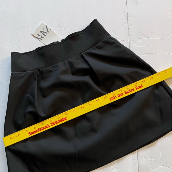 NWT Zara Mini Skirt with Shorts Size Small Elastic Waist Black - Picture 10 of 14